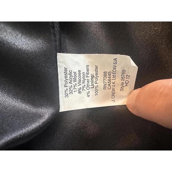 J.Crew Sparkling Blue Midnight Tweed Cropped Jacket Wool Blend Women’s size 10 - Picture 8 of 15